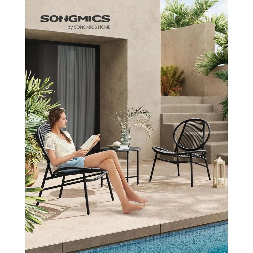 Acapulco Chairs, Side Table, Outdoor Garden Bistro Set