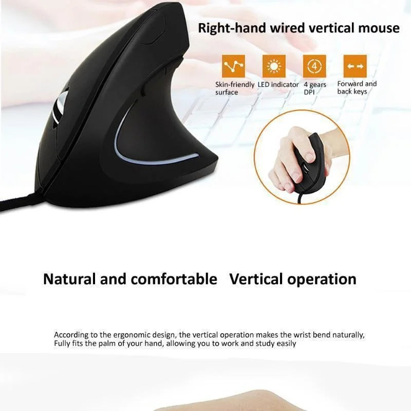 Ergonomic Right-Hand RGB Gaming Mouse - 3200 DPI, Optical, USB