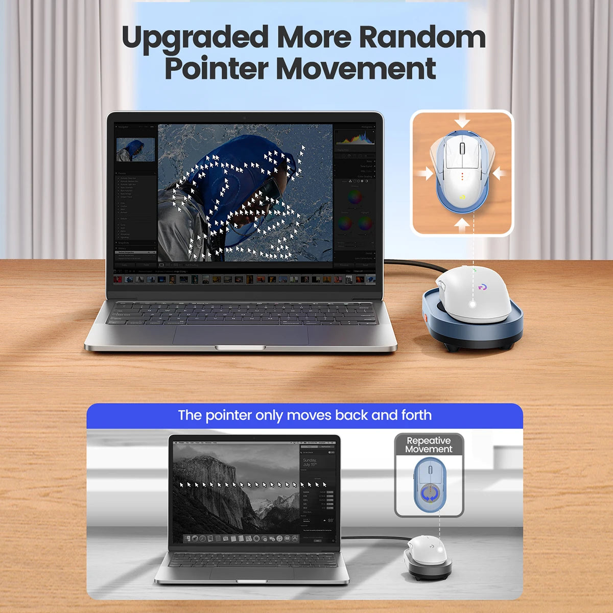 Undetectable Virtual Mouse Mover with ON/OFF Switch – Anti-Sleep USB Mouse Jiggler