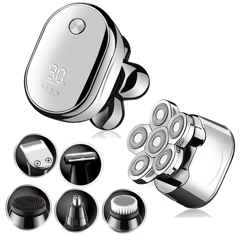 Men’s Multi-Grooming Kit – Electric Shaver & Beard Trimmer with Digital Display