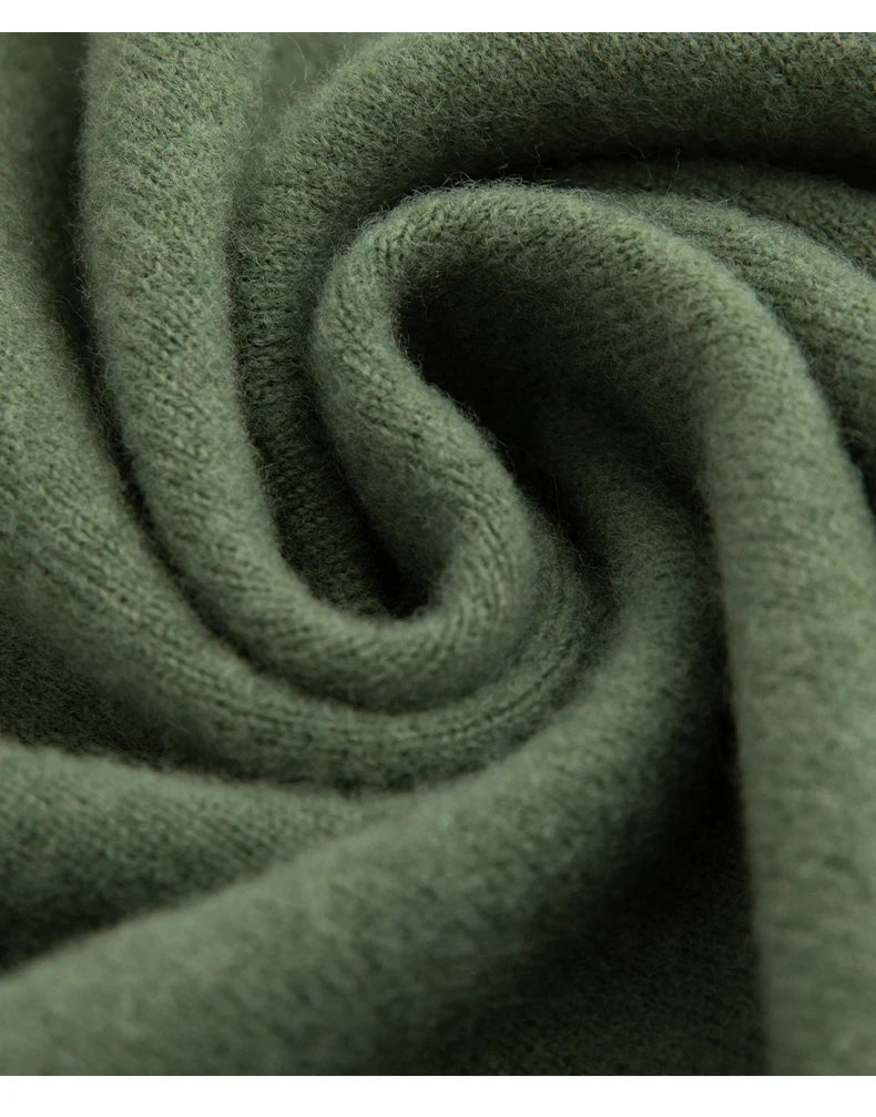 Pure Wool Men's Slim-Fit Round Neck O-Neck Cashmere Sweater