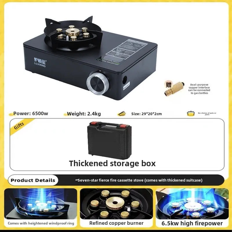 Portable Cassette Gas Stove for Outdoor Camping with Magnetic Ignition