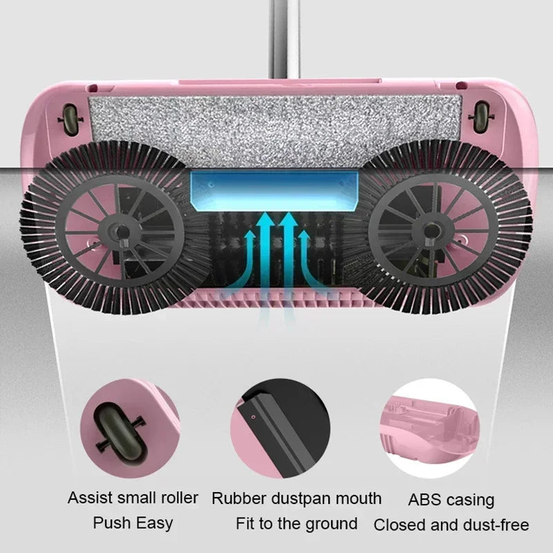 2-in-1 Broom and Mop Set with Dustpan for Home Floor Cleaning