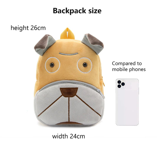 Cute Cartoon Animal Plush Backpack for Kindergarten Kids