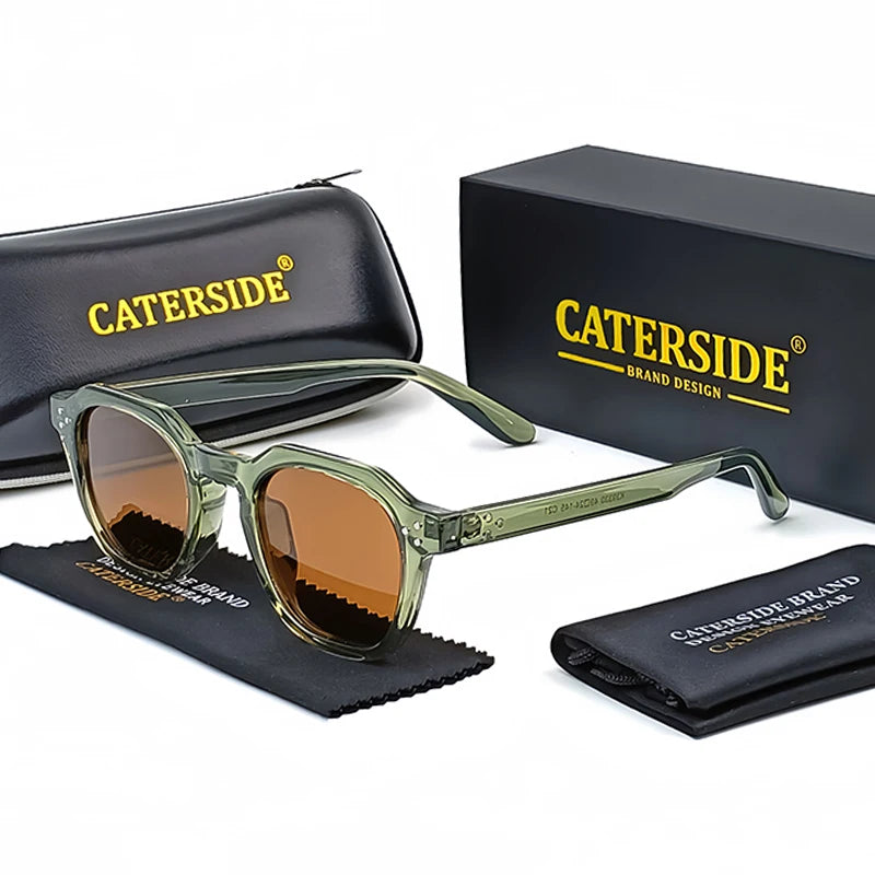 Retro Polarized Sunglasses for Men and Women with Ultralight TR90 Frame