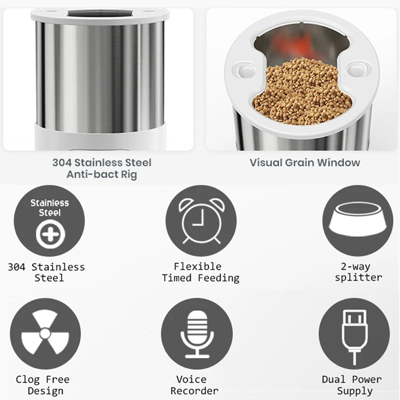 Smart Cat Feeder – Automatic Double Meal Dispenser for Cats & Dogs