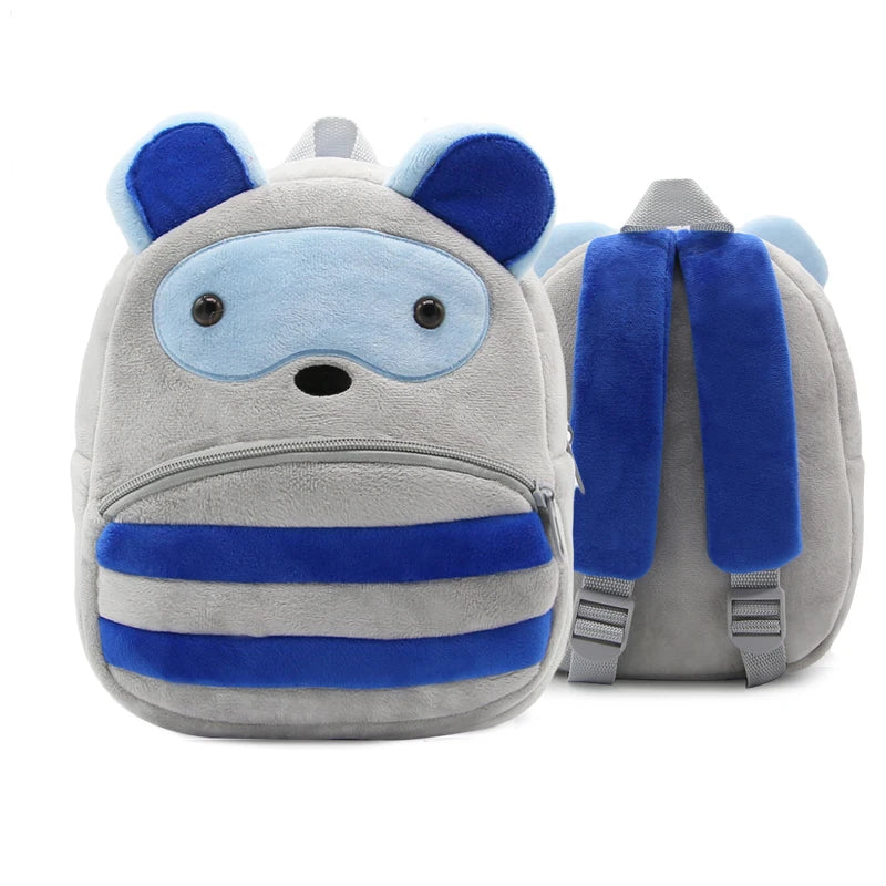 Cute Cartoon Animal Plush Backpack for Kindergarten Kids