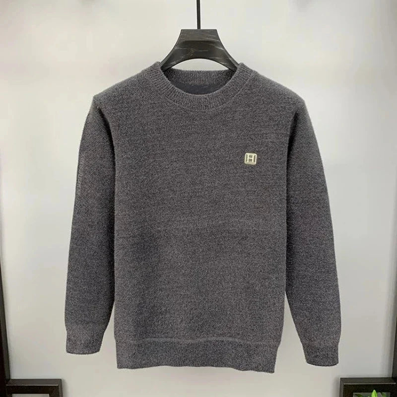 Winter Men's Warm Fleece Sweater O-Neck