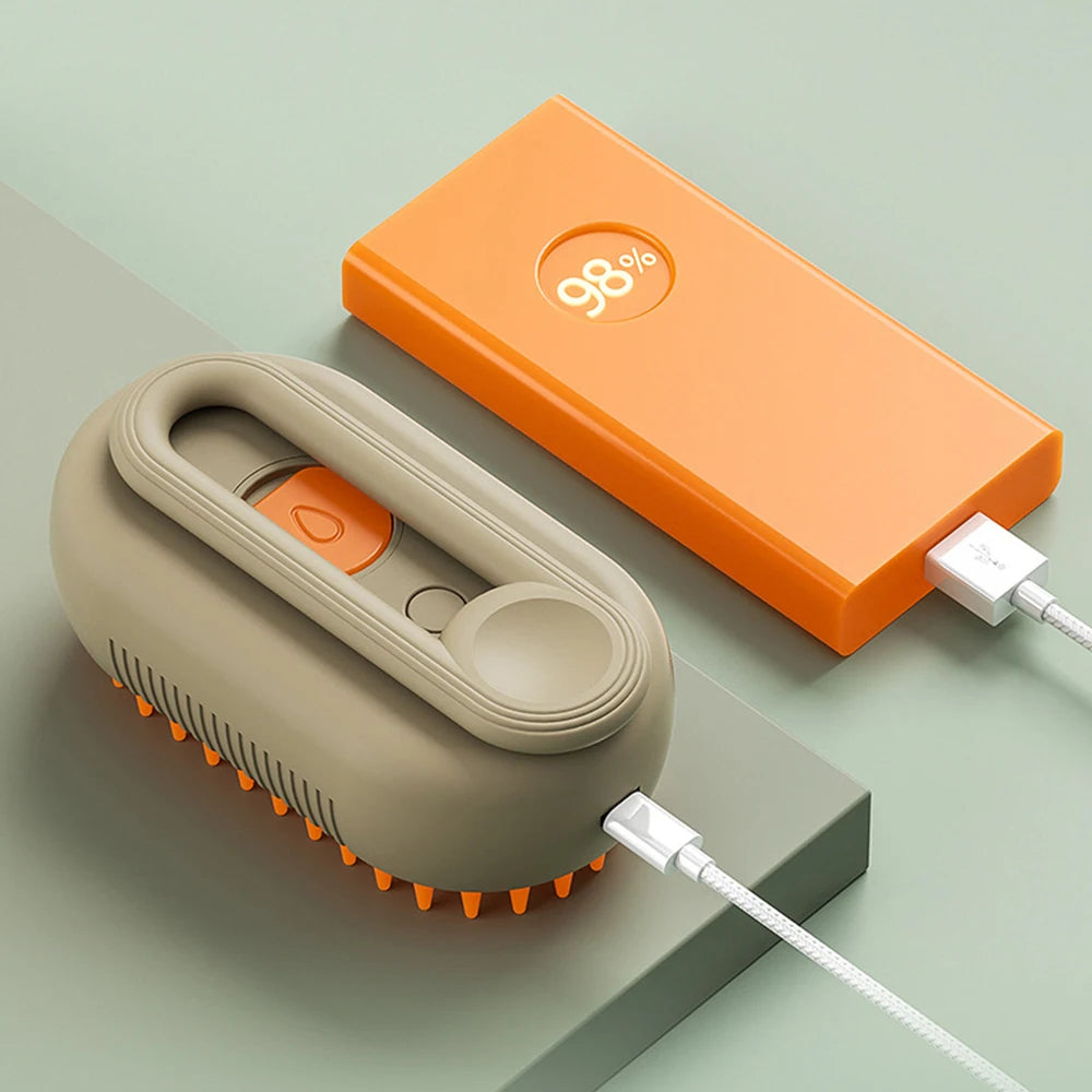 3-in-1 Electric Dog Grooming Brush with Spray & Hair Removal