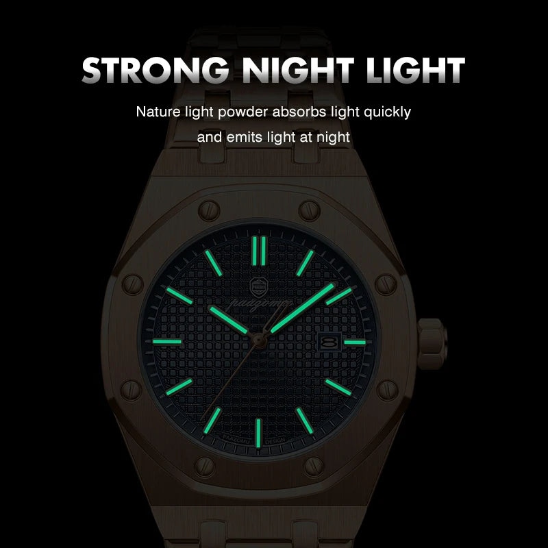 PAAZOMU Luxury Waterproof Men’s Quartz Watch – Stainless Steel Sport