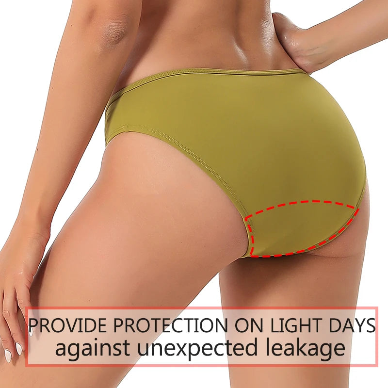 Women's Period Proof Swimwear Mid-Waist Bikini Leakproof Beach Bathing Suit
