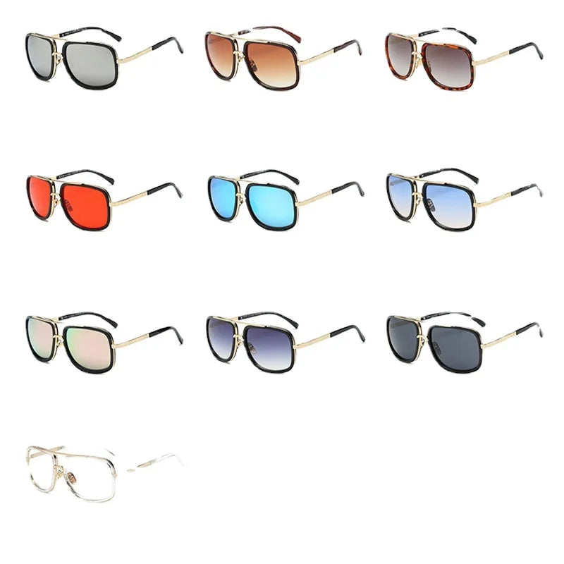 Men’s Vintage Pilot Sunglasses UV400 Gradient Brown Driving Glasses