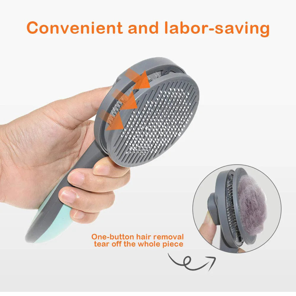 Self-Cleaning Pet Grooming Brush for Dogs & Cats