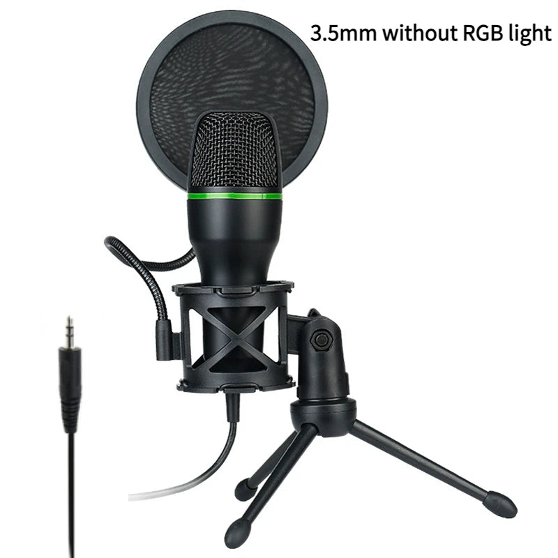 3.5mm/USB Condenser Microphone – Pro Mic for Karaoke, Gaming & Recording