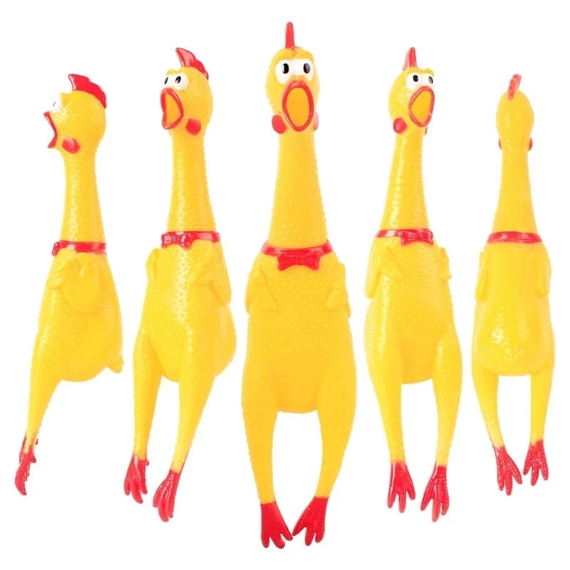 Squeaky Screaming Chicken Dog Chew Toy