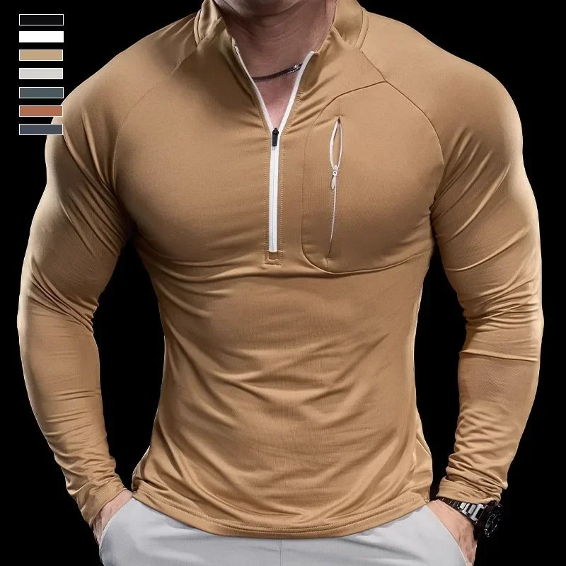Men's Quick-Dry Long-Sleeve Gym T-Shirt