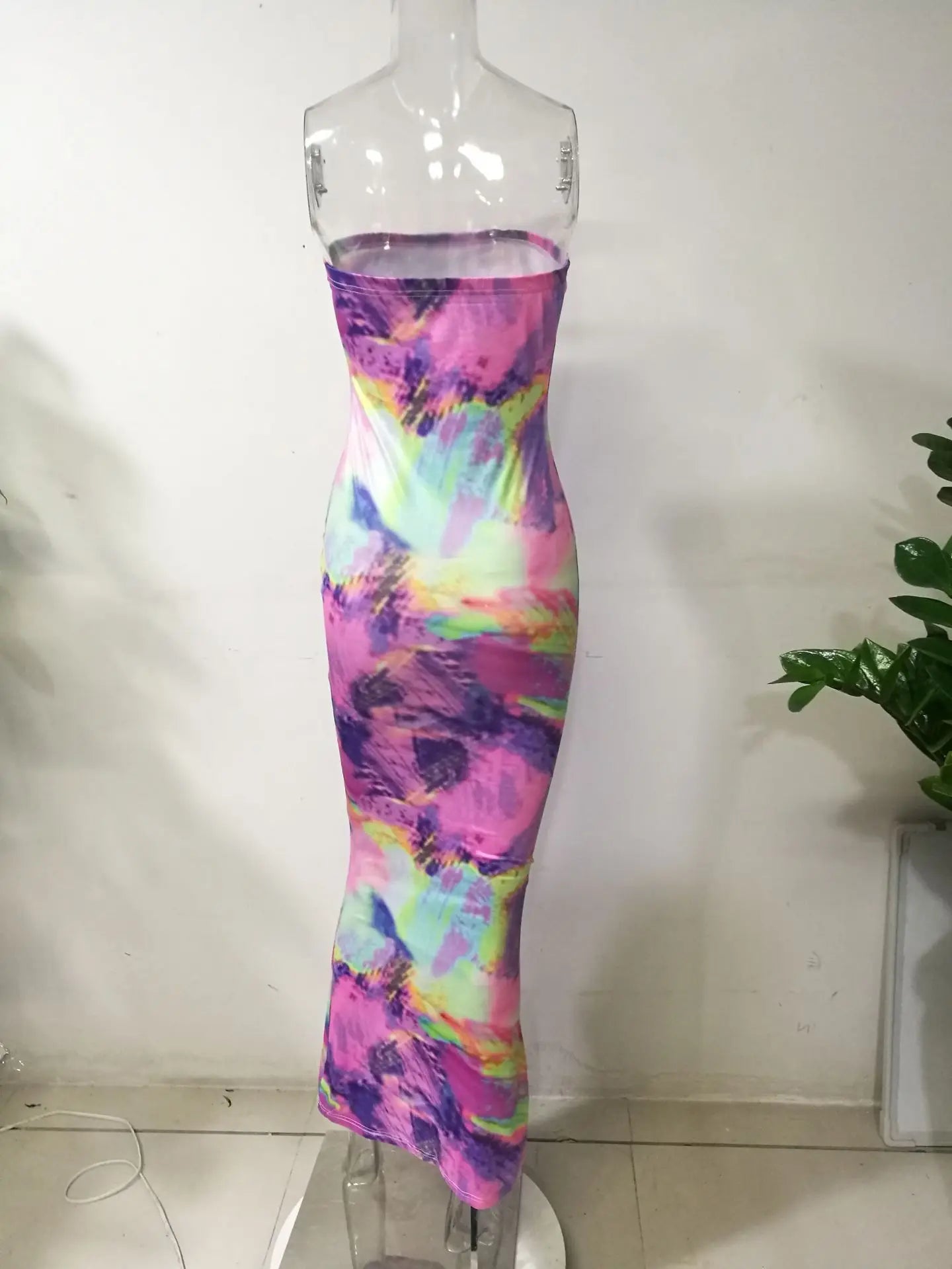 Sexy Slim Fit Printed Bandage Long Dress