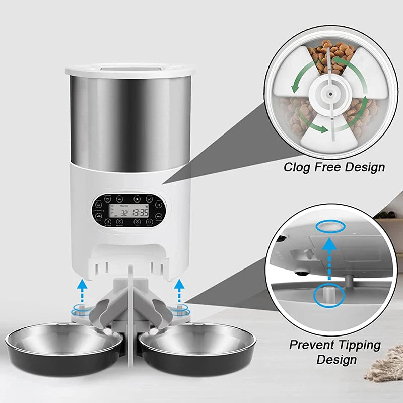 Smart Cat Feeder – Automatic Double Meal Dispenser for Cats & Dogs