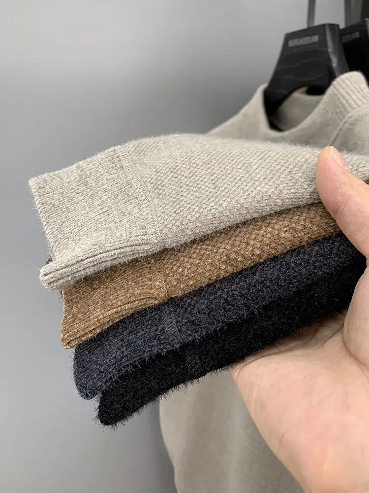 Winter Men's Warm Fleece Sweater O-Neck