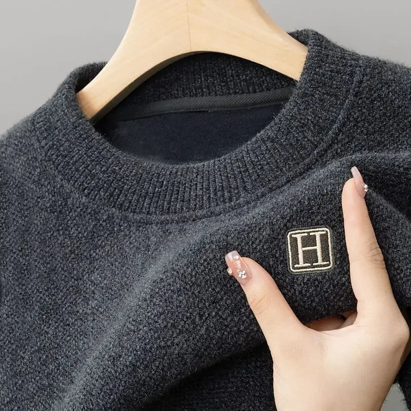Winter Men's Warm Fleece Sweater O-Neck