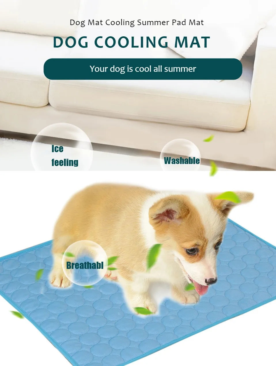 Extra Large Dog Cooling Mat – Durable Pet Ice Pad for Cats & Dogs