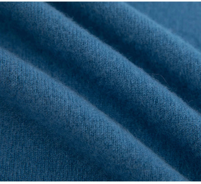 Pure Wool Men's Slim-Fit Round Neck O-Neck Cashmere Sweater