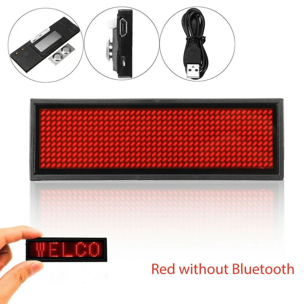 Bluetooth LED Name Badge – Programmable Scrolling Message Display