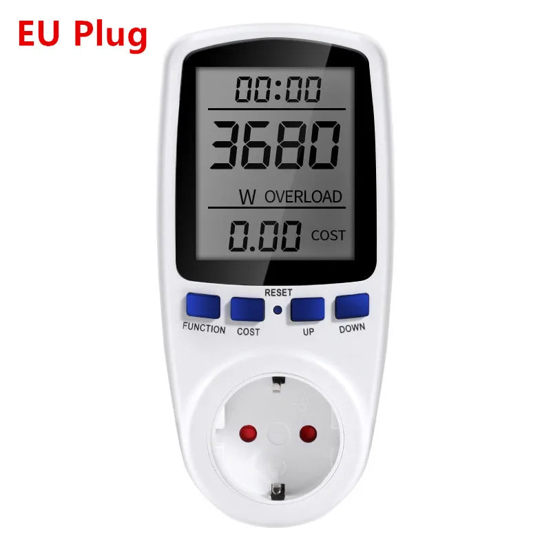 Digital Voltage & Power Meter – Energy Consumption Monitor with Multi-Plug Support