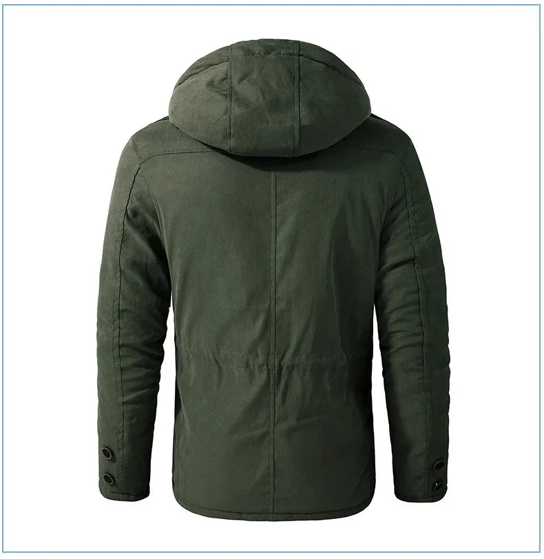 Thickened Multi-Pocket Mid-Length Casual Coat