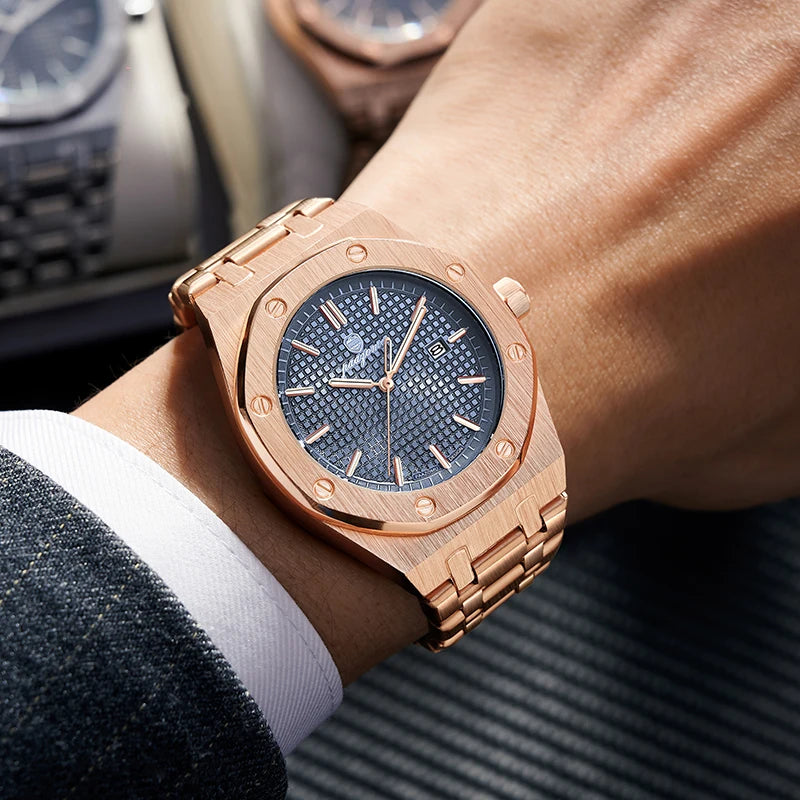 PAAZOMU Luxury Waterproof Men’s Quartz Watch – Stainless Steel Sport