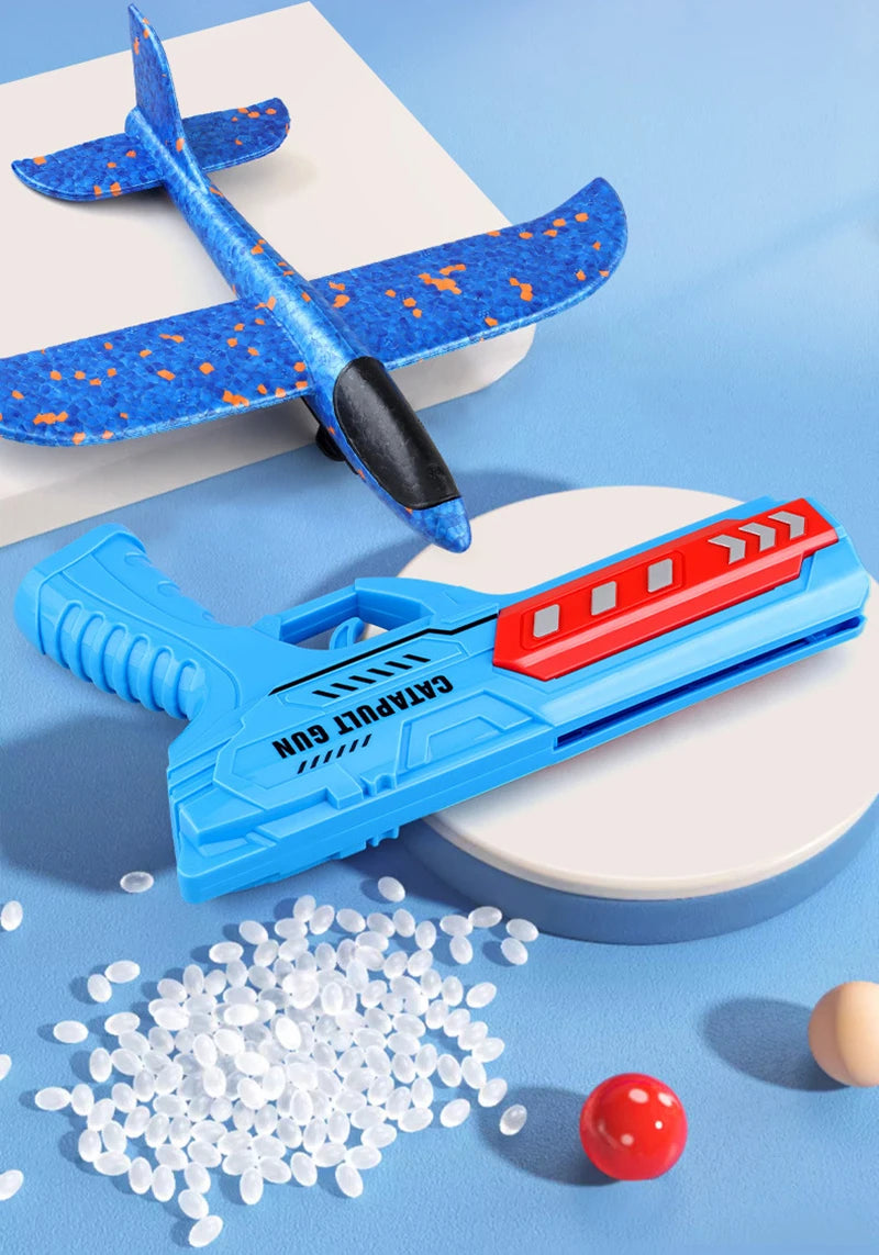 Kids Airplane Launcher Toys – 13.2'' LED Foam Glider Catapult Plane