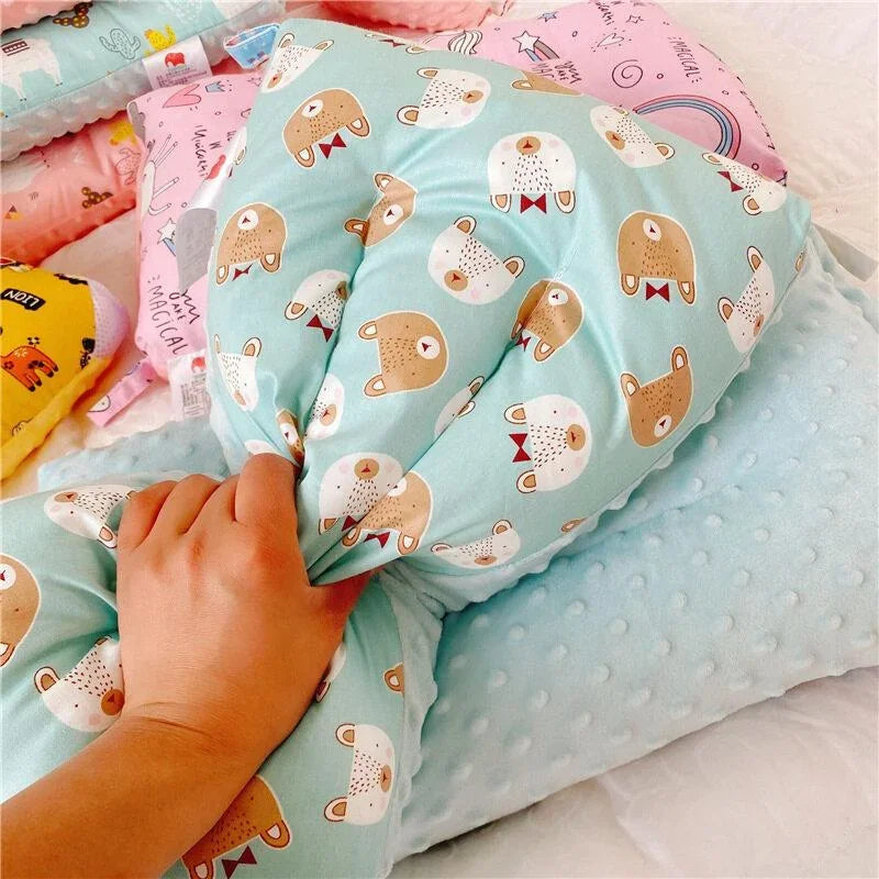 Kids Cotton Velvet Pillow 30x50cm – Soft Baby Comfort Pillow