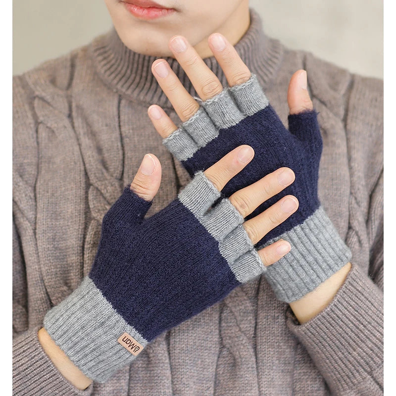 Men’s Winter Fingerless Knitted Gloves