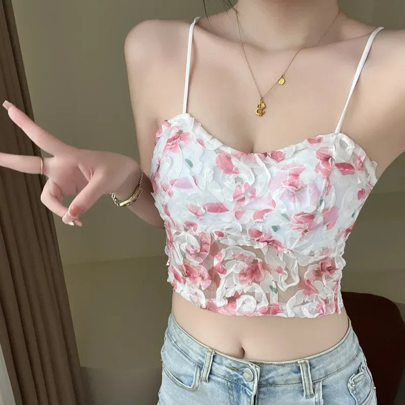 Vintage Lace Sleeveless Blouse for Women