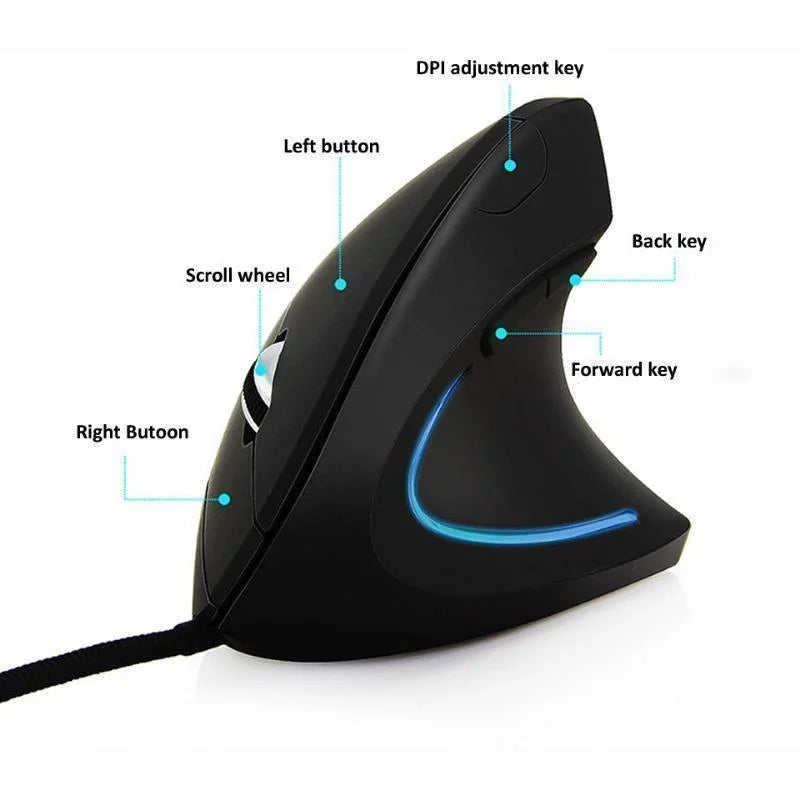 Ergonomic Right-Hand RGB Gaming Mouse - 3200 DPI, Optical, USB