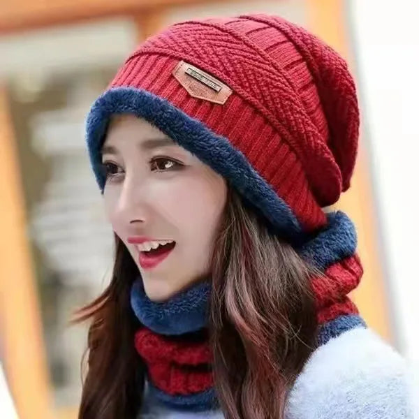 Winter Knit Hat & Scarf Set for Men
