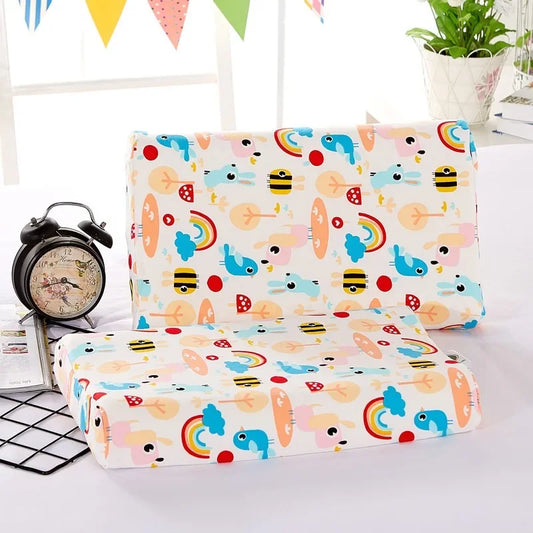 Kids Pure Cotton Latex Pillow with Neck Support for Kindergarten Use