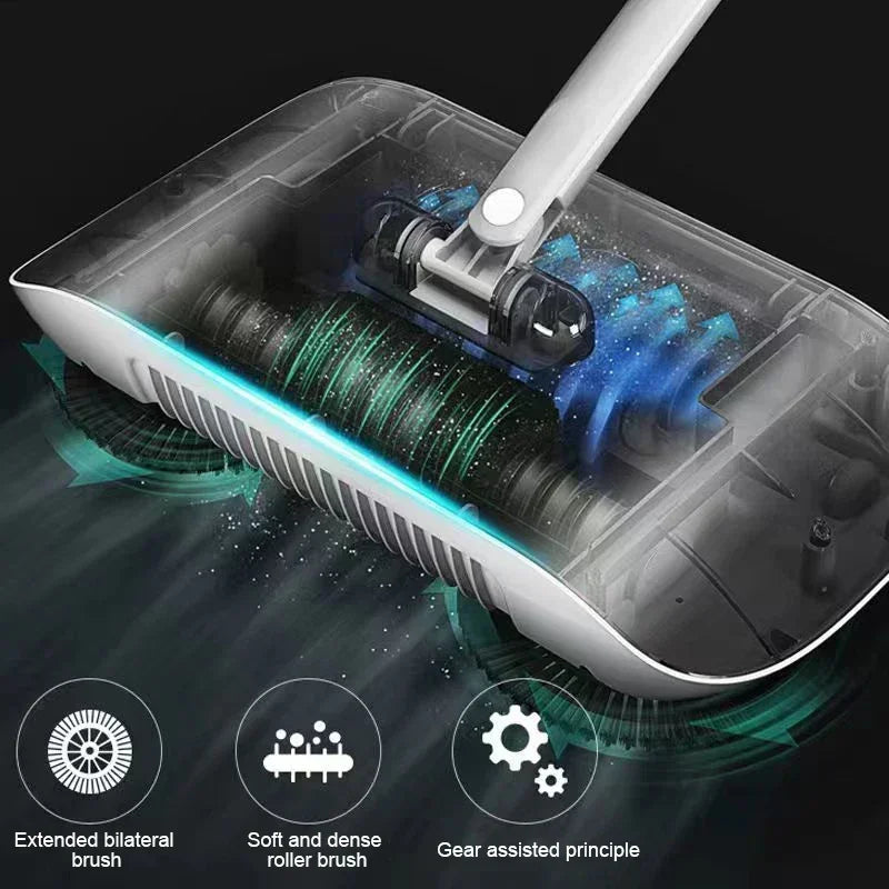 2-in-1 Broom and Mop Set with Dustpan for Home Floor Cleaning