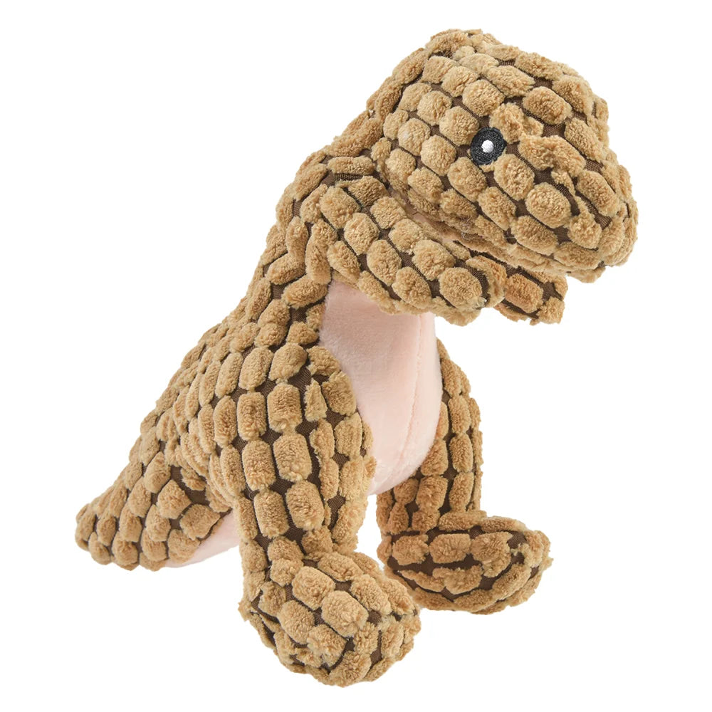 Interactive Plush Dinosaur Chew Toy for Small Dogs and Cats