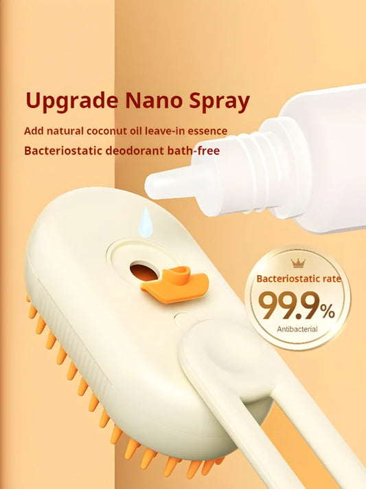 3-in-1 Electric Pet Grooming Brush with Steamy Spray & Hair Removal