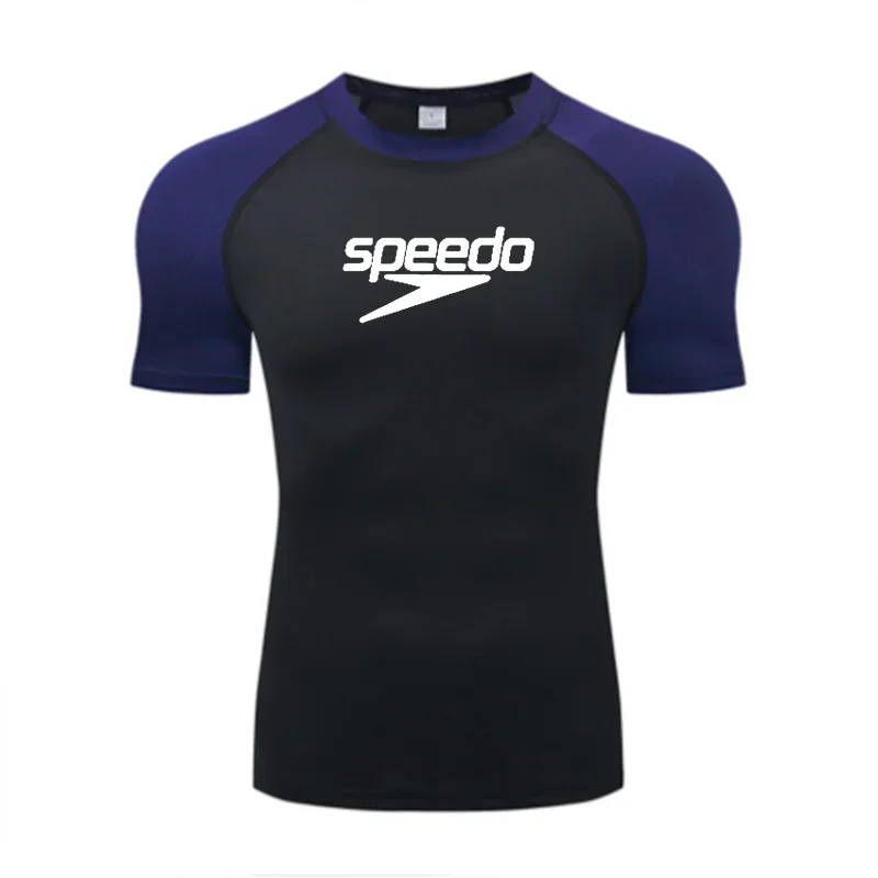 Men's UV Protection Surf Rash Guard Diving Suit Short Sleeve Swimwear