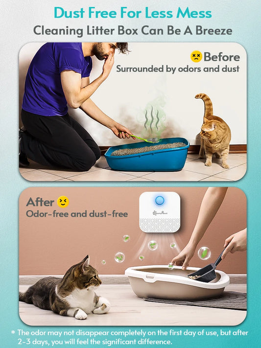 DownyPaws Smart Cat Litter Deodorizer 4000mAh Odor Purifier for Pet Toilet