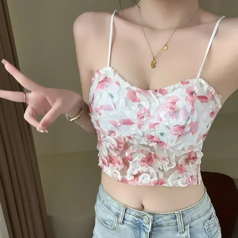 Vintage Lace Sleeveless Blouse for Women