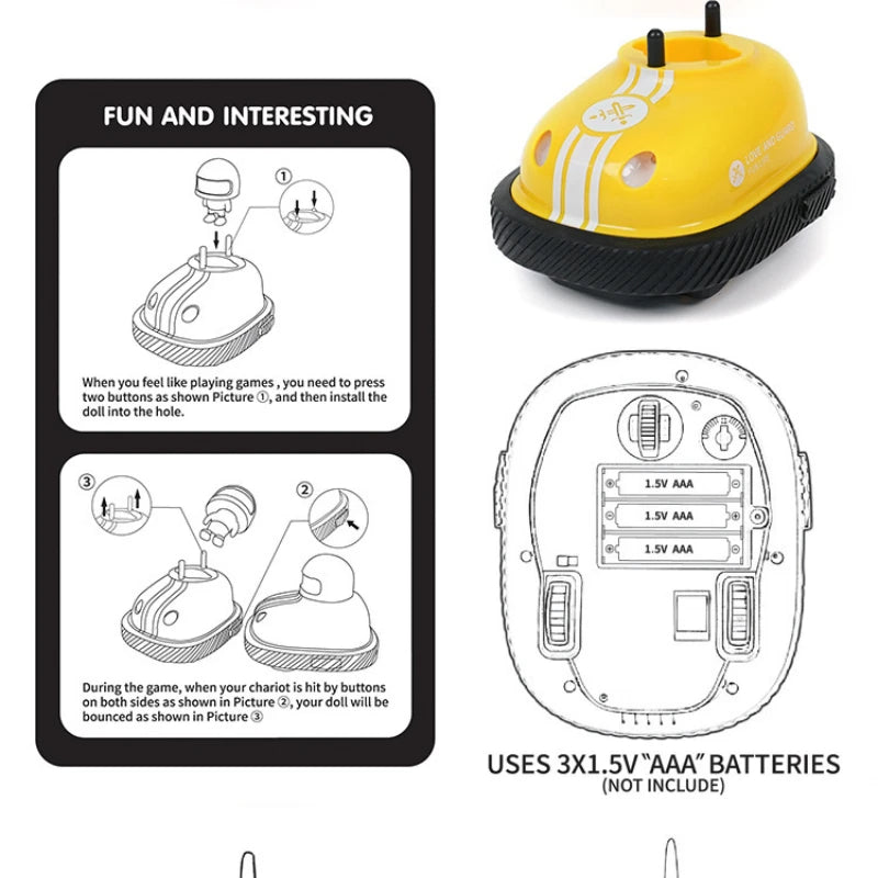 RC Super Battle Bumper Car with Pop-Up Doll – 2.4G Remote Control Toy