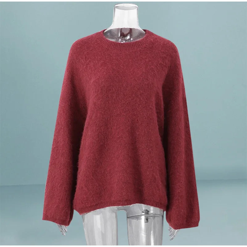 Retro Knit Pullover for Women – Casual Loose Sweater