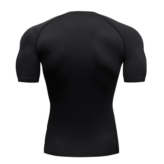 Men’s Summer Compression Short Sleeve Fitness T-Shirt – Quick-Dry Gym Top