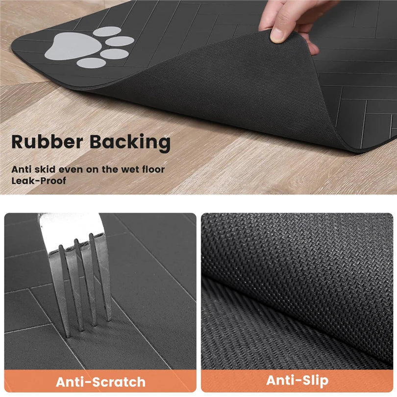 Waterproof Pet Food Mat for Dogs and Cats with Non-Slip Backing