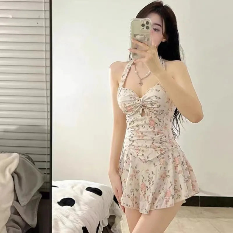 One-Piece Swim Dress Swimsuit for Vacation and Beachwear