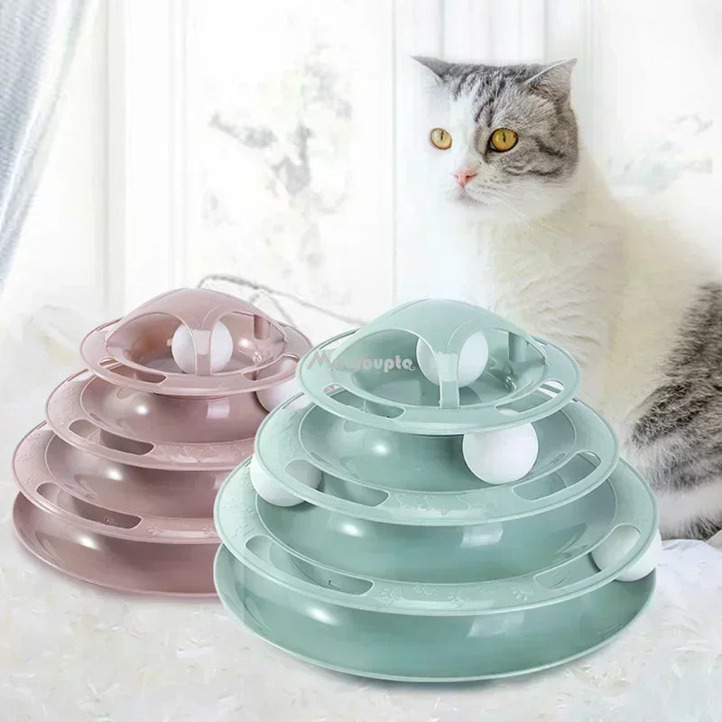 Multi-Level Cat Tower Track Toy