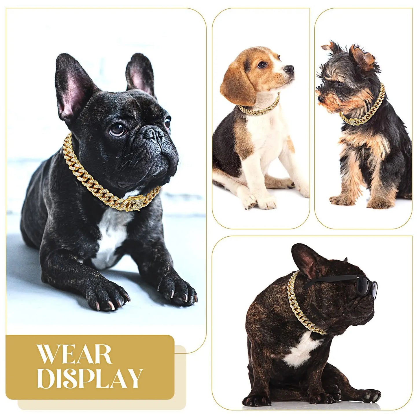 Dog & Cat Diamond Cuban Chain Collar with Secure Buckle